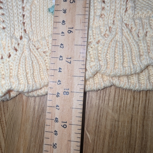 Embroidered Butter Yellow Embroidered Floral Cardigan Sweater - Picture 10 of 11